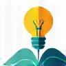 Icon representing education: an open book with a lightbulb above it