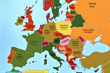 Detailed map of Europe with various routes highlighted for strategic planning